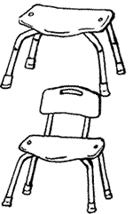 kursi yang digunakan saat mencuci rambut atau badan.